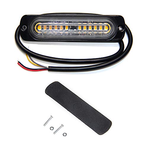 Amber Led Strobe Lights 12 LED Emergency Strobe Lights Surface Flush Mount Grill Flashing Strobe Lights LED Warning Light Bar Side Marker Emergency Safety Light Kit for 12V Tow Trucks Vehicle (12 LED)