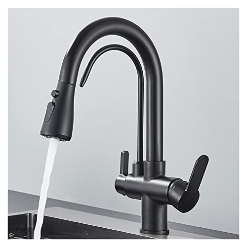 Robinet de cuisine noir mat douchette extractible mitigeur evier 3 fonctions - 5