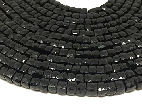 Spinelle noir facetté de qualité supérieure en perles cubes 6mm