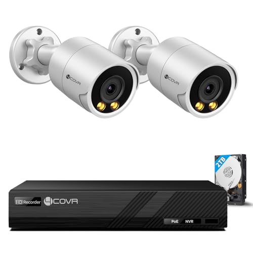 Amazon.co.jp: 【500万画素・夜間カラー撮影】4COVR 防犯カメラ PoE