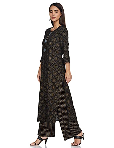 Image of Ayukta Women's Rayon Straight Kurti with Palazzos