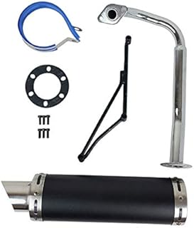 FixRightPro High Performance Exhaust System Muffler for GY6 50cc Scooter Moped TaoTao Jonway Kymco 139QMB Black
