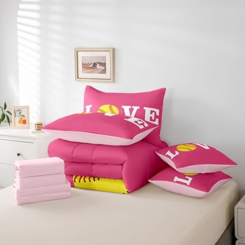Image of Feelyou Softball Bedding Set Queen Size Kids Boys Girls 7 Piece