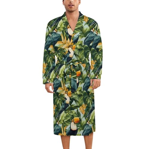 Robe de nuit en soie imprimé toucan de luxe pour elle et lui