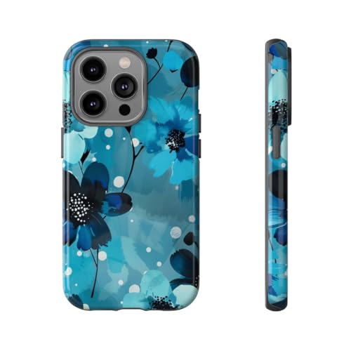 Coque iPhone 14 Pro rigide brillante anti-choc et fleurie