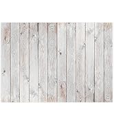 Allenjoy 82" x 59" White Grey Wood Rustic Wooden Floor Backdrop for Newborn Photography Vinyl Pho...