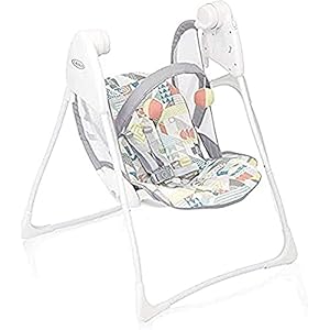 Graco Baby Delight Swing, 2-speed draagbare batterij aangedreven stoel met compacte vouw, patchwork