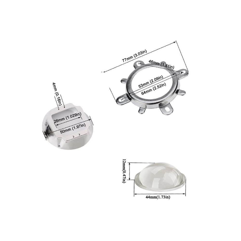 44mm LED Reflektor Mit Linse - 60° Abstrahlwinkel Für 20-100W LEDs