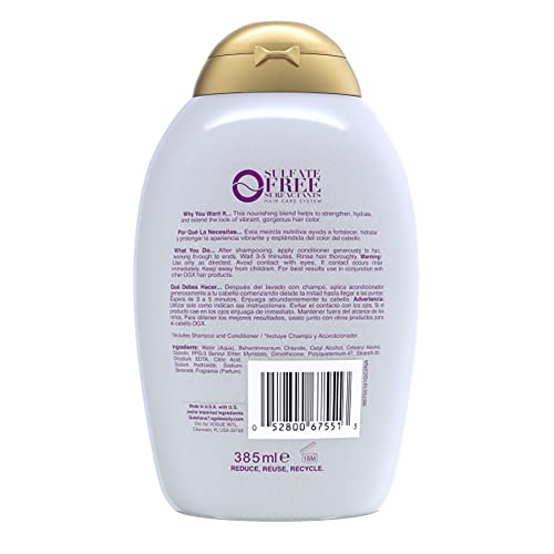 Ogx Kandee Johnson Collection Hugs & Kisses Ultra Hydrating Conditioner For Color-Treated Hair, Gentle Sulfate-Free Surfactants To Soften & Moisturize Hair, Semi-Sweet Floral Scent, 13 Fl. Oz #TOP2