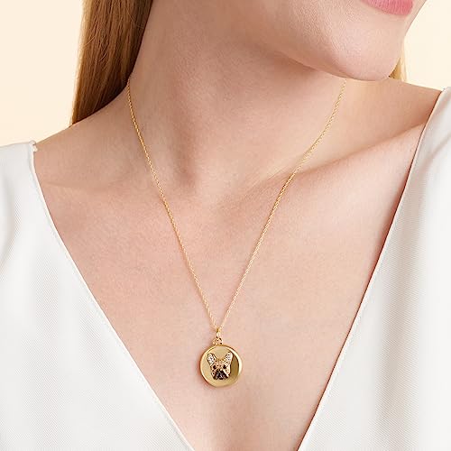 SCAMPER & CO Dog Breed Cubic Zirconia Puppy Charm Memorial Locket Necklace for Women - 18K Yellow Gold or Rhodium Plated Sterling Silver Necklace for Women, Jewelry for Dog Lovers 18 to 20 inch4