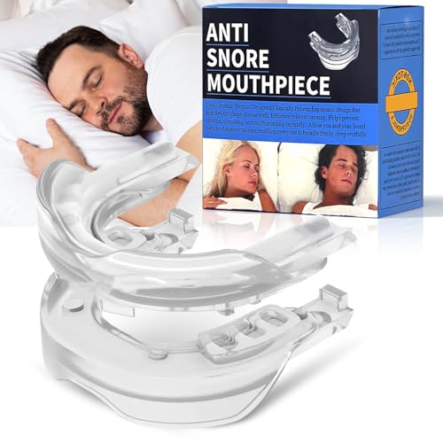 Ferula Descarga Bruxismo Dental Noche,Dispositivos Anti Ronquidos con Caja de Higiene,Férulas Dental Moldeable,Ferula Antironquidos Reutilizable,Protector Bucal para Dormir,Reducir los Ronquidos