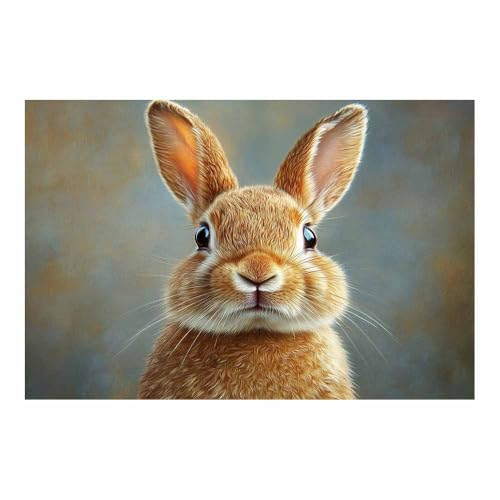Peinture murale fleurie de qualite superieure avec impression de lapin abstrait XXL