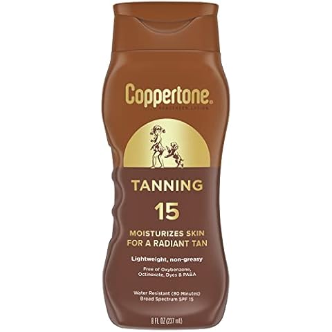 Coppertone Tanning Sunscreen Lotion, SPF 15 Broad Spectrum Sunscreen, 8 Fl Oz Cover