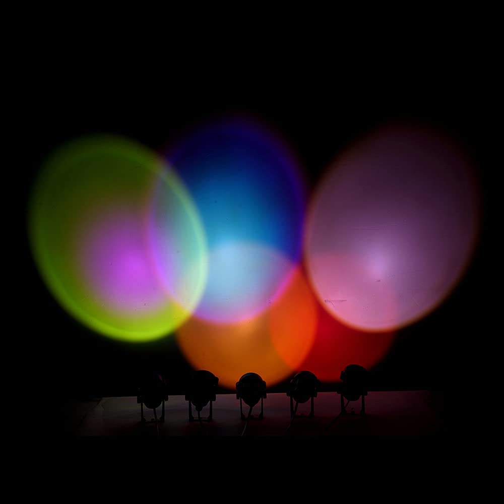 5W Regenbogen-Sonnenuntergang-Projektor-Atmosphäre-LED-Nachtlicht, um 180 Grad verstellbare Köpfe, Stimmungsbeleuchtungskörper, Heimcafé-Hintergrundwanddekoration, Projektions-Schreibtischlampe
