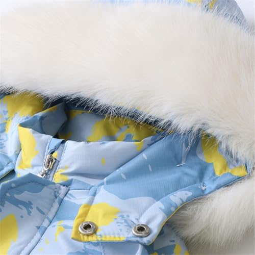 BILIKEYU Little Boys Girls Winter Jumpsuits Prints Long Sleeve Zip up Thicken Warm Hooded Jumpsuit for Kids 12