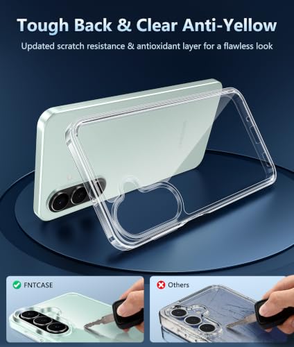 Image of FNTCASE for Samsung Galaxy A27-5G Case: [Screen Protector] Clear Phone Cases Anti Yellowing Slim Rugged Shockproof Protective Transparent Cover (B-Clear)