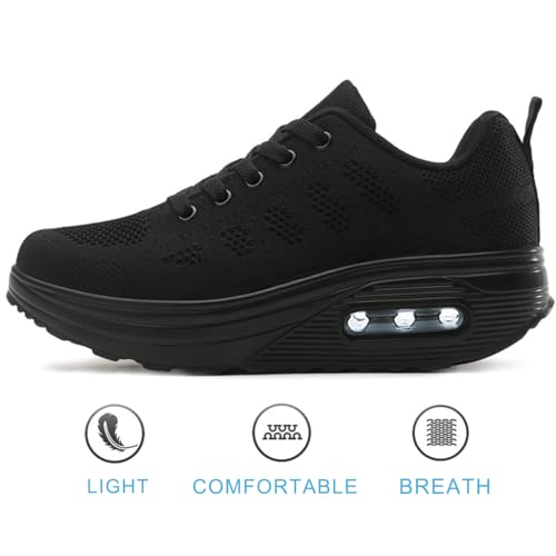 RUIDENG Platform Sneakers for Women Air Cushion | Walking Shoes Women Comfortable All Day | Thick Rocker Bottom2