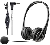 Voistek 2.5mm Phone Headset with Noise Canceling Mic & Mute Switch & Volume Controls, Telephone Head