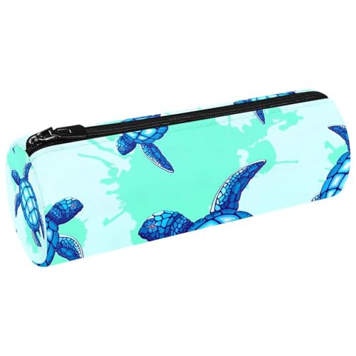 Astuccio in con tartaruga marina portamonete trousse per trucchi per studenti cancelleria scuola ufficio Multi Astucci per matite tela turchese blu