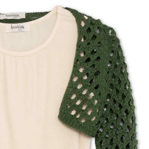 Speechless Girls' Knit Crochet Long Sleeve Shrug and Top3