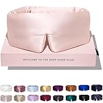 DROWSY Silk Sleep Mask - Face-Hugging, Padded Cocoon for Luxury Sleep in Total Darkness - 100% Pure Mulberry Silk (Sunset Pink)
