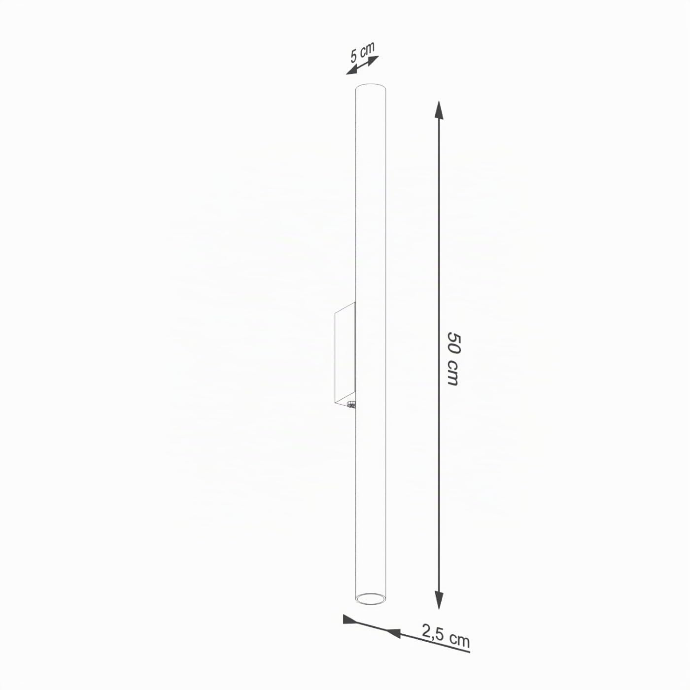 SOLLUX lighting Wandleuchte Innen Wandlampe Stahl 1 Flammig 2,5 x 5 x 50 cm Beige Pastelo