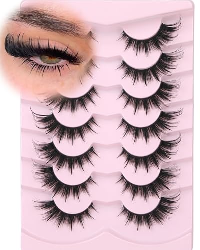 False Eyelashes with Spikes Fox Eye Lashes Strips Fairy Mink Lashes Cat Eye Lashes Wispy Pestaas Postizas Manga Fake Eyelashes Pack by TNFVLONEINS