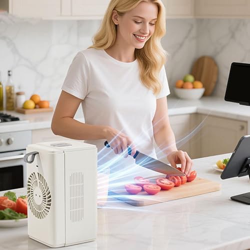 Ventilateur CA rechargeable climatiseur portable de table affichage de temps - 2