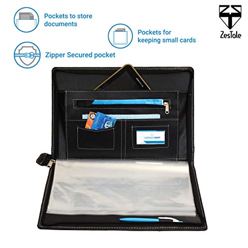 Image of ZesTale Faux Leather Professional Files and Folders | Certificate Document Folder | Certificates Folder | Leather File folders for documents | Folders with 20 Leafs