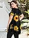 MONNURO Womens Plus Size Keyhole Summer Tops Sexy Swing Tunics Casual Loose Flowy Shirts Blouses Sunflower