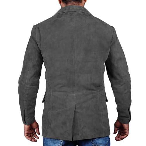 Image of Suede Leather Blazer for Men Suede Sport Coat for Men Blazer Suede Leather Jacket Blazer Coat for Men
