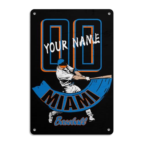 Image of ANTKING Miami Metal Sign Custom Sign Decor for Men Youth Boy Gifts