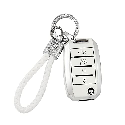 PIFOOG White Key Fob Cover Fit for Kia Sorento Optima Soul Sportage NIRO