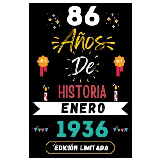 CUADERNO, 86 AÑOS DE HISTORIA ENERO 1936 EDICIÓN LIMITADA: Regalo de 86 cumpleaños para mujeres y hombres, ideas de 86 cumpleaños... un cumpleaños... ... regalo de 86 cumpleaños para él/ella.