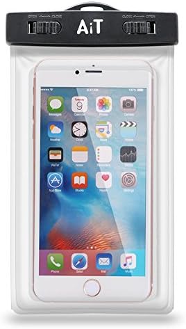 AiT Universal Waterproof Case, Smart Phone Dry Bag with Armband for Apple iPhone 6S, 6, 5SE, 6S Plus, Samsung Galaxy S7, S6 Edge, Note 5 and Other Cell Phone Up to 7 Inches (CRYSTAL)