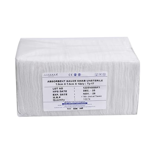 Image of LIFEMED Non-Sterile Gauze Swab 7.5cm x 7.5cm x 12Ply (Pkt of 100 Gauze)