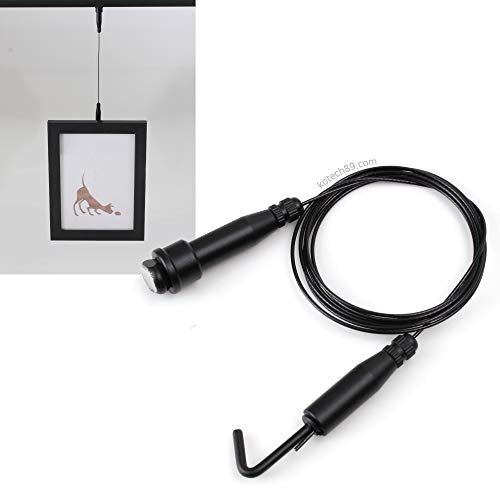 KOTECH Korea Black Picture Frame Hook Wire 40"(1M) for Rail, Stainless Steel Picture Hanging System, Gallery Art Photo Frame Wire Hanger, Made in Korea