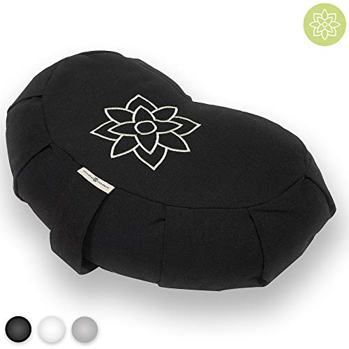 Mindful and Modern Large Crescent Meditation Cushion Pillow - Half Moon Yoga Bolster