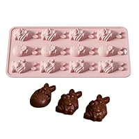 Siliconen paasvormen, Bunny Candy Craft, antiaanbakvorm met flexibel ontwerp, materiaal van voedingskwaliteit, bakaccessoire met eenvoudig gebruik, keukenbenodigdheden voor Candy Jelly Pastry Ice Soap