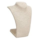 Almencla Soporte de Exhibición Estante de Display Collar Busto de Cuello Maniquí de Colgante para Organizador Joyería - Colección - Beige L
