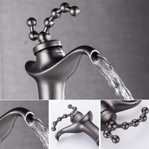 Robinet cascade pour lavabo à commande unique, mitigeur eau chaude et froide compact