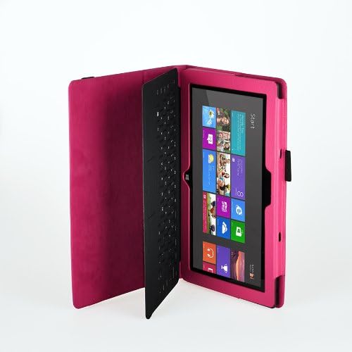 Case for Surface Pro 1st/ Surface Pro 2 - onWay Premium Folio Case Cover with Stand for Microsoft Surface Pro 1st/ Surface Pro 2 (Does not fit Windows RT Version), HOT Pink