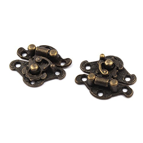 10 Serrature Portagioie Retrò Color Bronzo Con Viti - Chiusura In Lega Di Zinco Per Scatole Di Legno Vintage