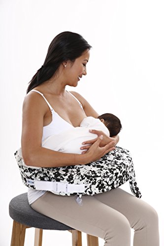 Image of My Brest Friend Original Nursing Pillow Slipcover Sleeve | Great for Breastfeeding Moms | Pillow Not Included, Evening Bloom, Grey, White, Black