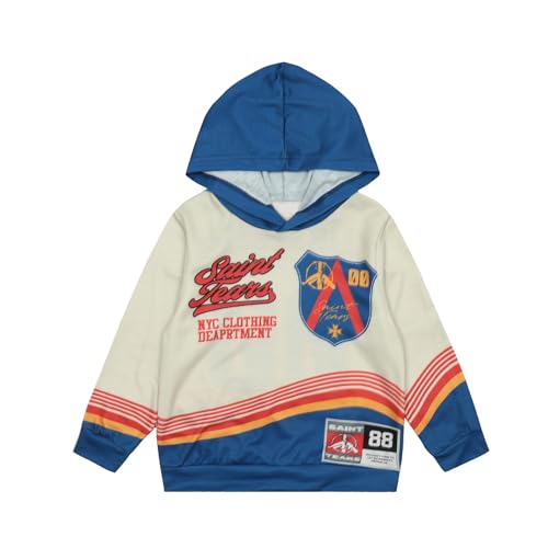 Saint Tears Boys Casual Hoodies Jersey Hoodie Pullover Letter Print Y2K Hooded Vintage Sweatshirt for Kids (2-7 Years)