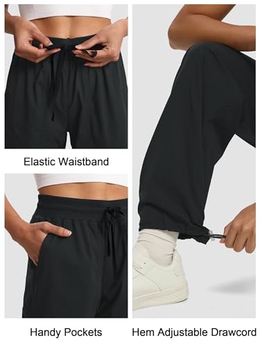 SEVEGO Women's 30"/32"/34"/36" Tall Inseam Lightweight Dance Studio Pants Ruched Workout Athletic Casual Pants3