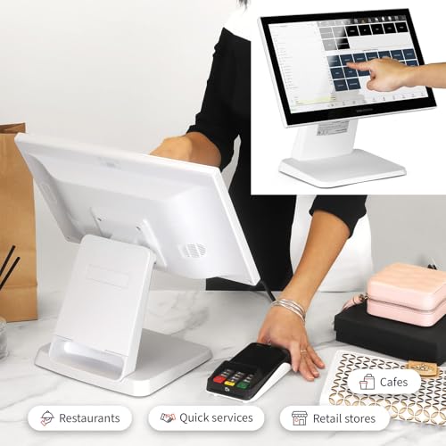 Sunseota Terminal de Point de Vente (TPE) pour commerces de détail et Restaurants, Caisse enregistreuse avec Windows 11 Professionnel, écran Tactile 15,6 Pouces, Blanc, matériel Uniquement – vue 2