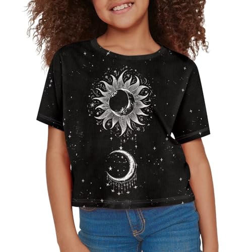 Girls Crop Tops Size 5-14 T Shirts for Girls T Shirt Summer Beach Kids Short Sleeve Cropped T-Shirts3