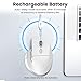 CITLLA Wireless Bluetooth Mouse, Ergonomic Rechargeable Silent Mouse with Multi-Device, Adjustable DPI, Flying Scroll & Thumb Wheel, Bluetooth Mice for Laptop, Computer, Tablet, Smartphone (White)