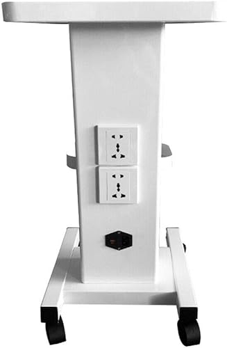Carrito de salón  Carrito móvil de aluminio con ruedas médicas para cavitación ultrasónica, máquina de RF, estante de spa de manicura (blanco (con